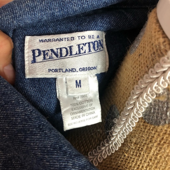 Pendleton Embroidered Jean Jacket Size M - Picture 4 of 6